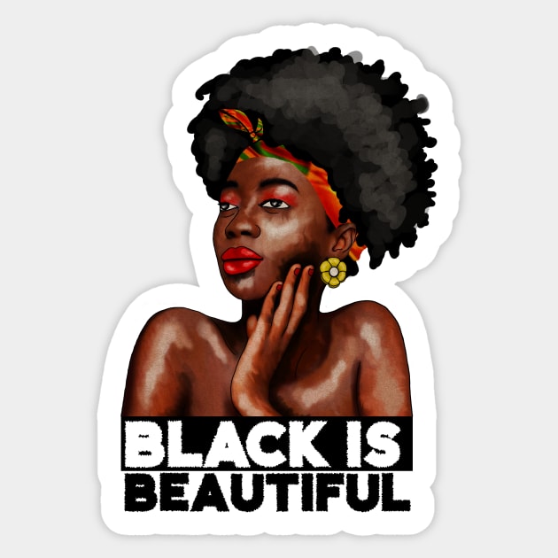 Black is Beautiful, Afro African Woman Sticker by dukito